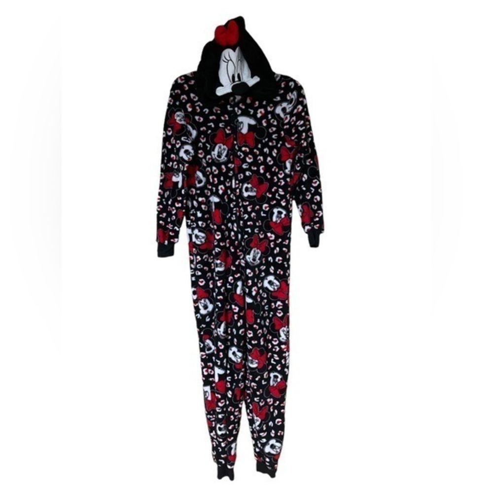 Disney Women’s‎ Minnie Mouse Hooded Full Body Plush Graphic Pajama Cosplay Small